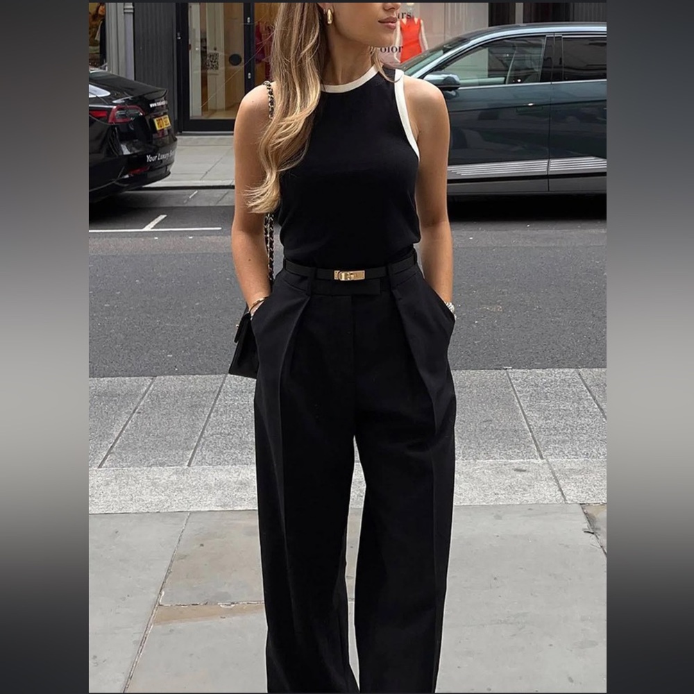 Commense Worth A Million Contrast Trim Tank Top